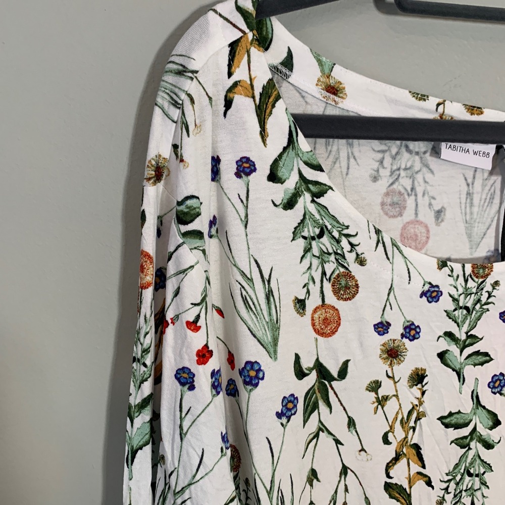 NEW Tabitha Webb Womens 3X Botanical Print Long Sleeve Boat Neck Jersey Knit Top - Picture 3 of 11